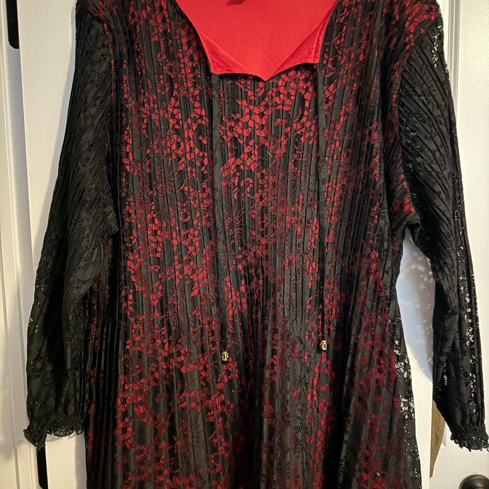 Catherines Black Lace Blouse, 5X